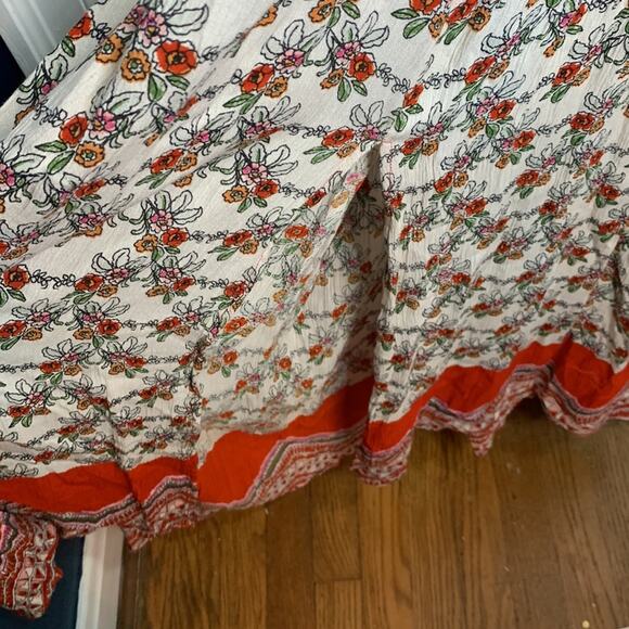 Patrons of Peace Ruffle Drawstring Waist Red Print Maxi Dress NEW W-722 Sz S - Picture 7 of 10